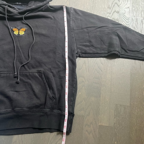 Brandy Melville black embroidered butteryfly hoodie - Picture 6 of 7